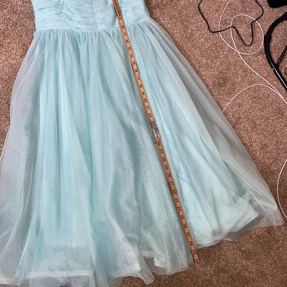 Pearl Georgina Chapman Mint Blue Prom Dress Evening Gown Formal sweetheart SZ 12 - Picture 6 of 11